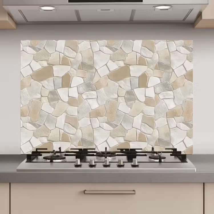 Spatscherm keuken - Mozaïek - Stenen - Beige — 1