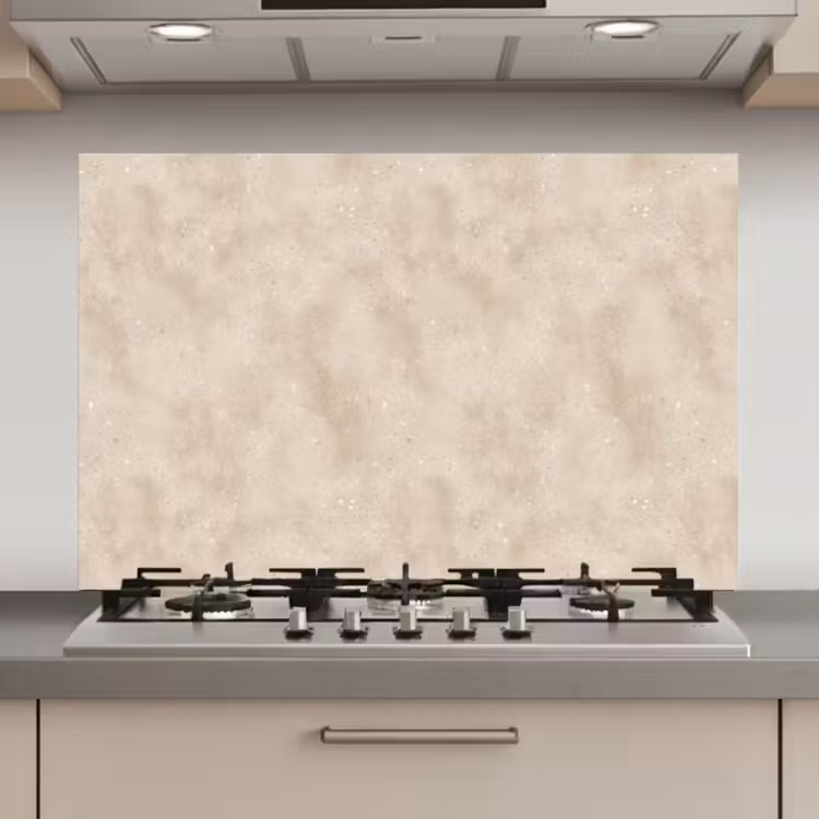 Spatscherm keuken - Structuur - Spikkels - Beige — 1
