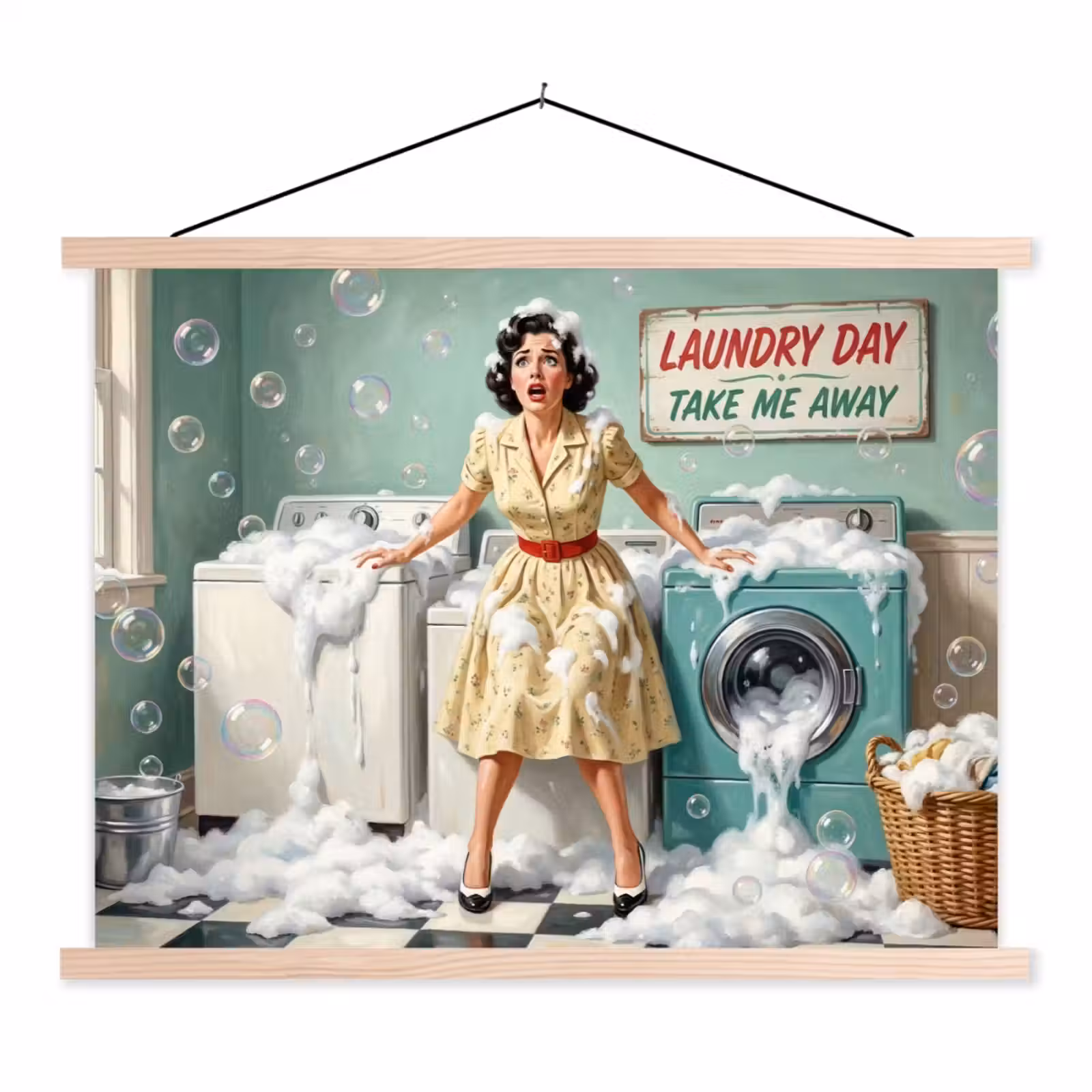 Schoolplaat - Retro - Blauw - Vrouw — 1