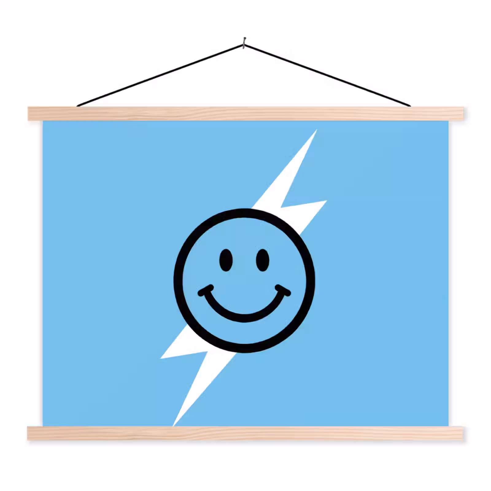Schoolplaat - Smiley - Blauw - Bliksem — 1