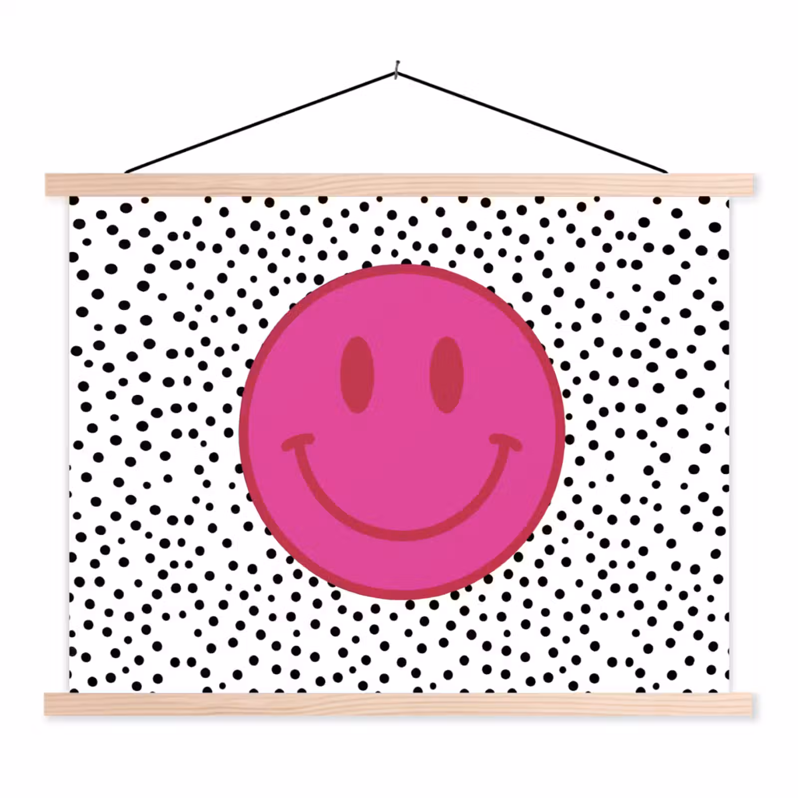 Schoolplaat - Smiley - Roze - Stippen — 1