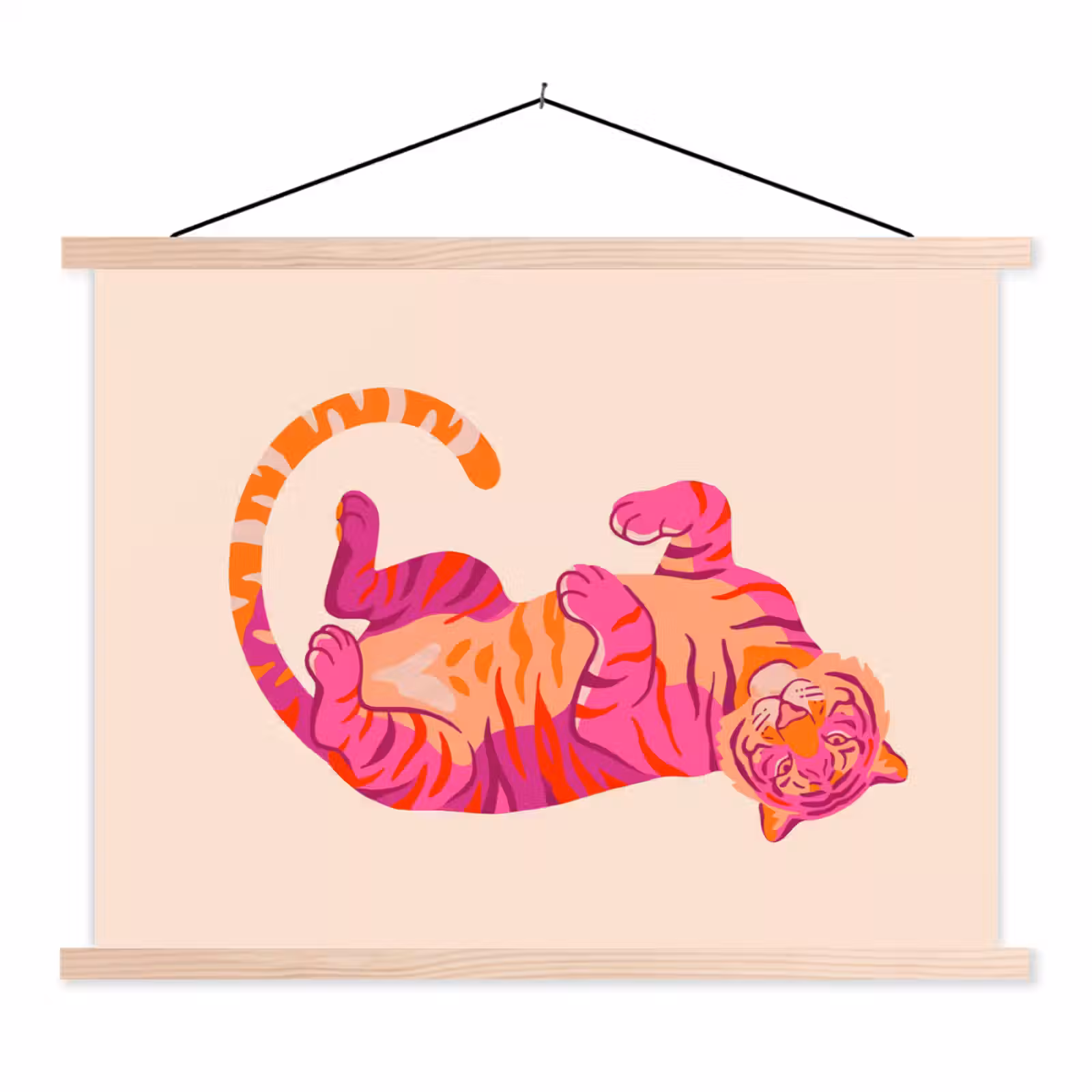 Schoolplaat - Tijger - Roze - Oranje — 1