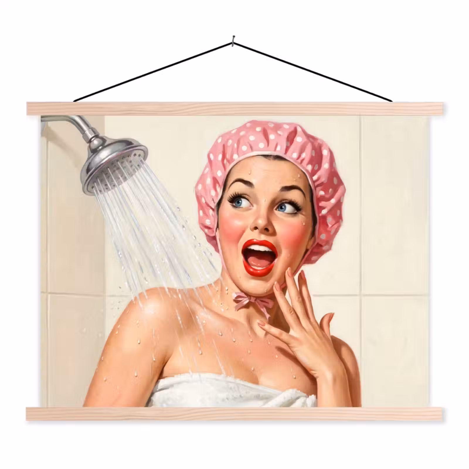 Schoolplaat - Vrouw - Douche - Roze — 1
