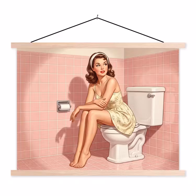 Schoolplaat - Roze - Retro - Vrouw — 1
