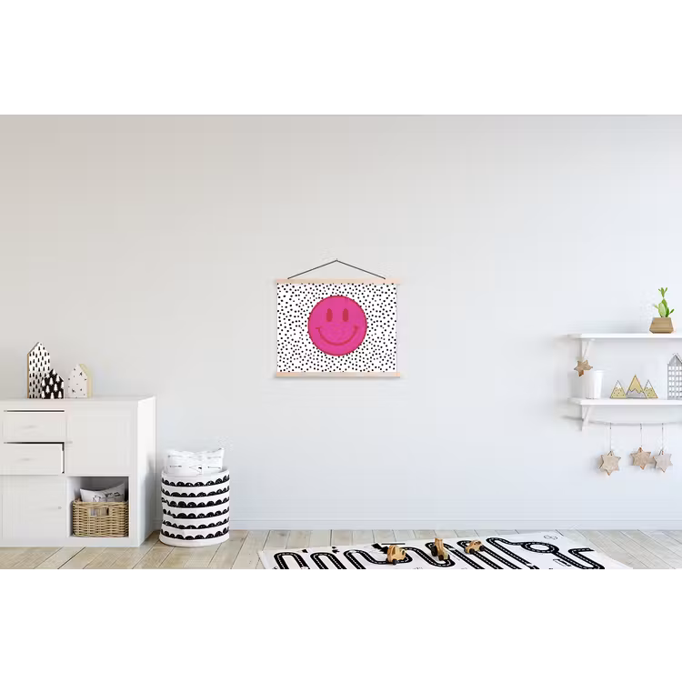Schoolplaat - Smiley - Roze - Stippen — 3