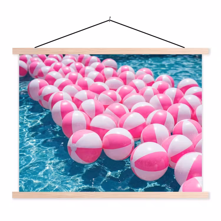Schoolplaat - Strandballen - Roze - Water — 1