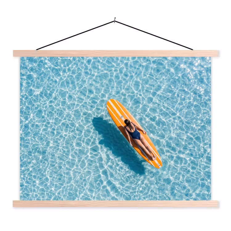 Schoolplaat - Surfboard - Water - Badpak - Oranje — 1