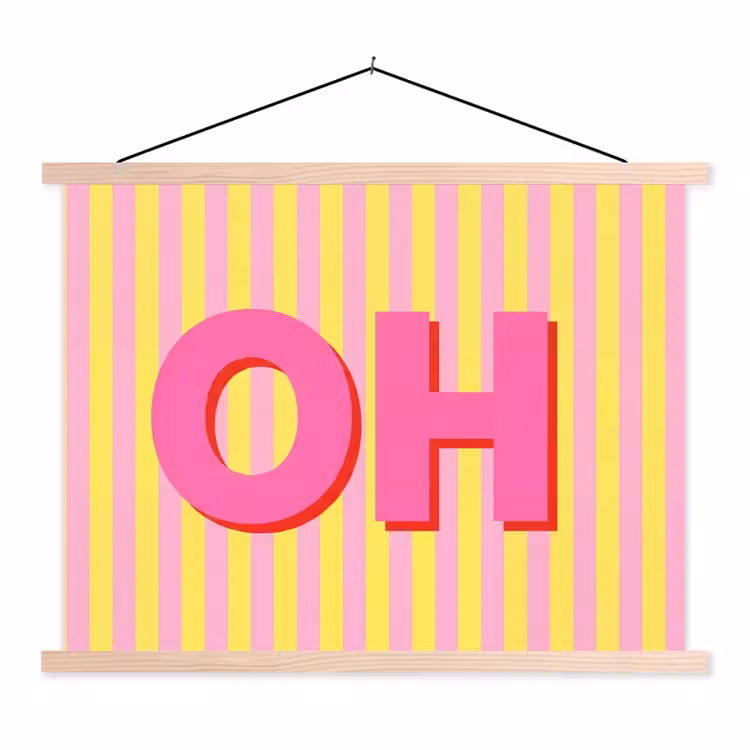 Schoolplaat - Tekst - Strepen - Roze — 1