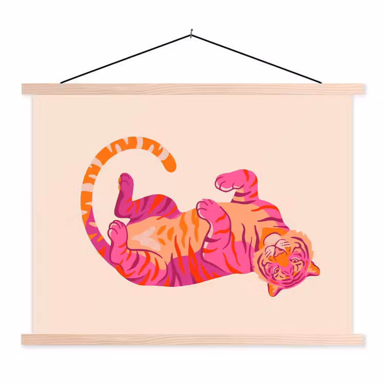 Schoolplaat - Tijger - Roze - Oranje — 1