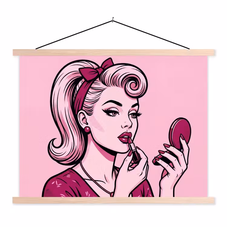 Schoolplaat - Vintage - Vrouw - Roze — 1