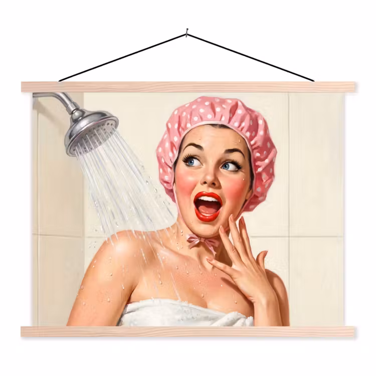 Schoolplaat - Vrouw - Douche - Roze — 1