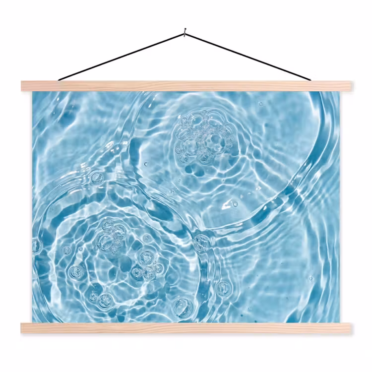 Schoolplaat - Water - Blauw - bubbels — 1