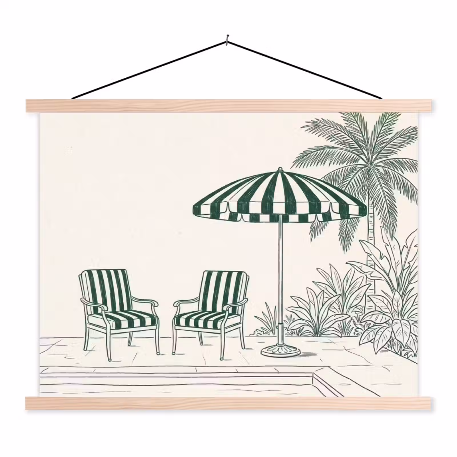 Schoolplaat - Terras - Illustratie - Groen — 1