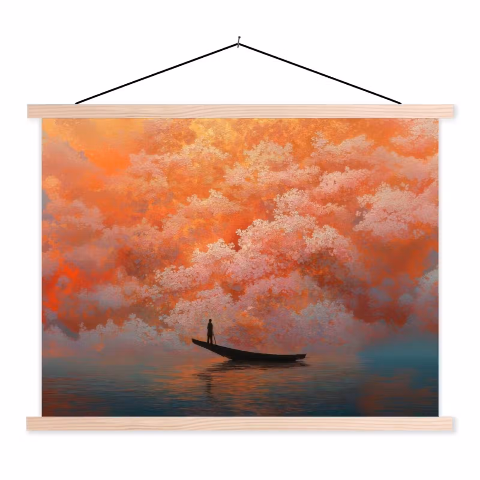 Schoolplaat - Zee - Boot - Wolken - Oranje — 1