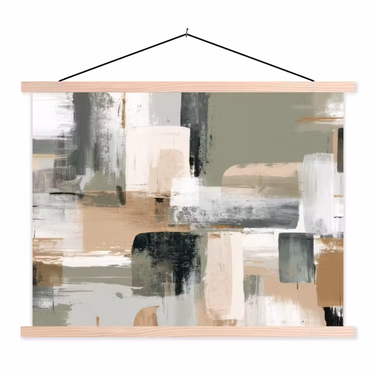Schoolplaat - Penseelstreken - Abstract - Aardetinten — 1