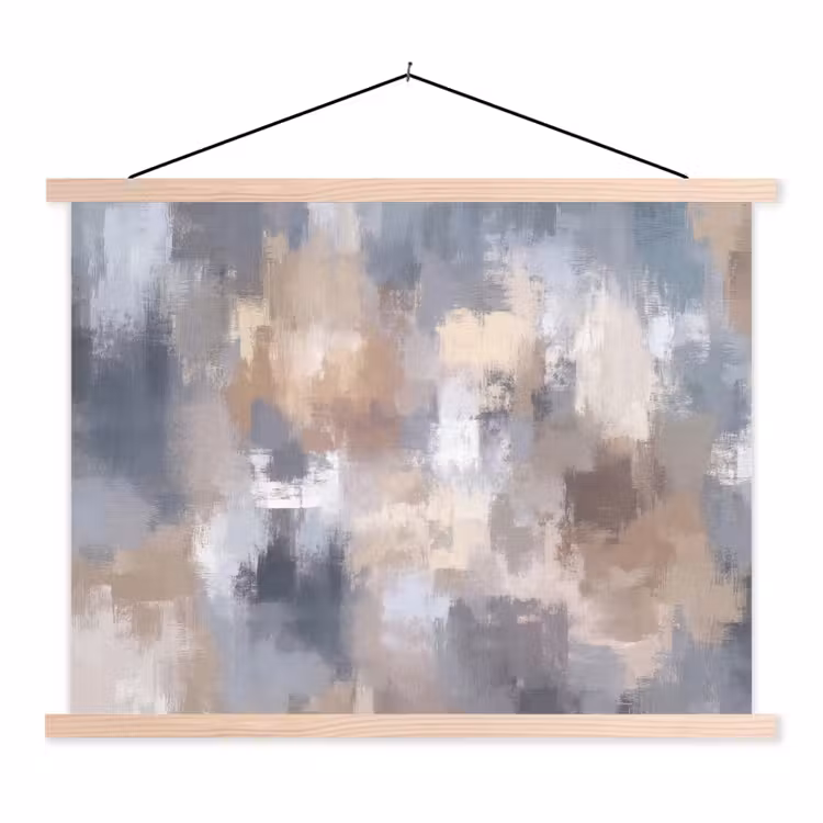 Schoolplaat - Penseelstreken - Schilderij - Beige — 1