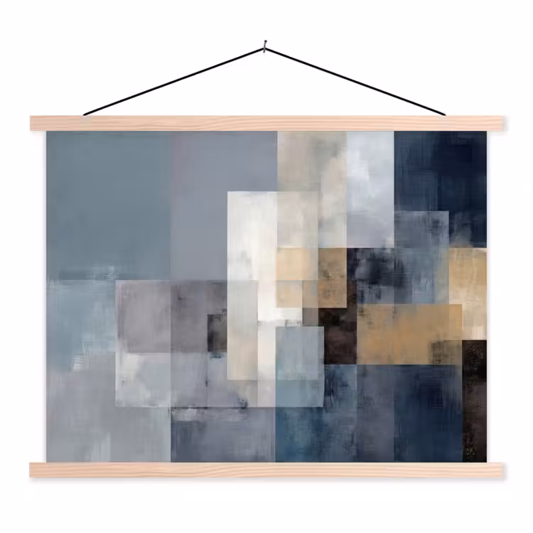 Schoolplaat - Rechthoeken - Abstract - Blauw — 1