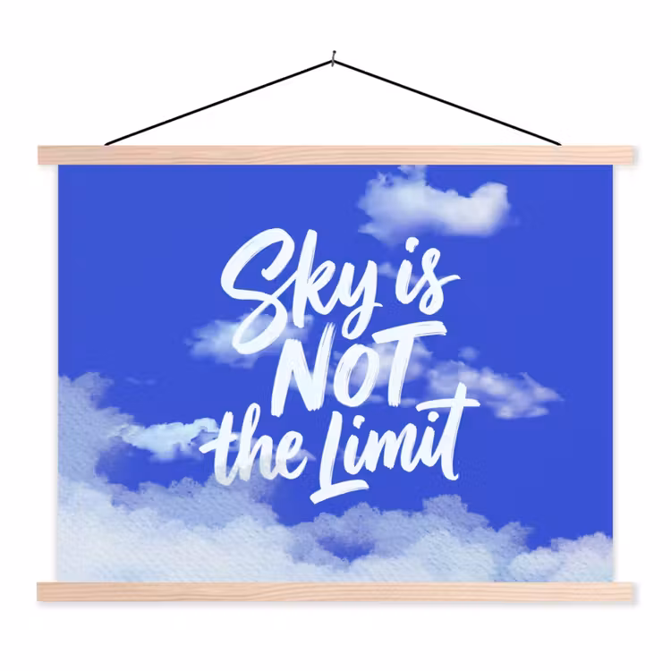 Schoolplaat - Sky is not the limit - Blauwe lucht - Wolken — 1