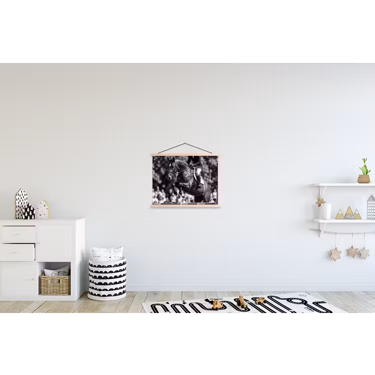 Schoolplaat - Springen - Paard - Zwart - Wit — 3