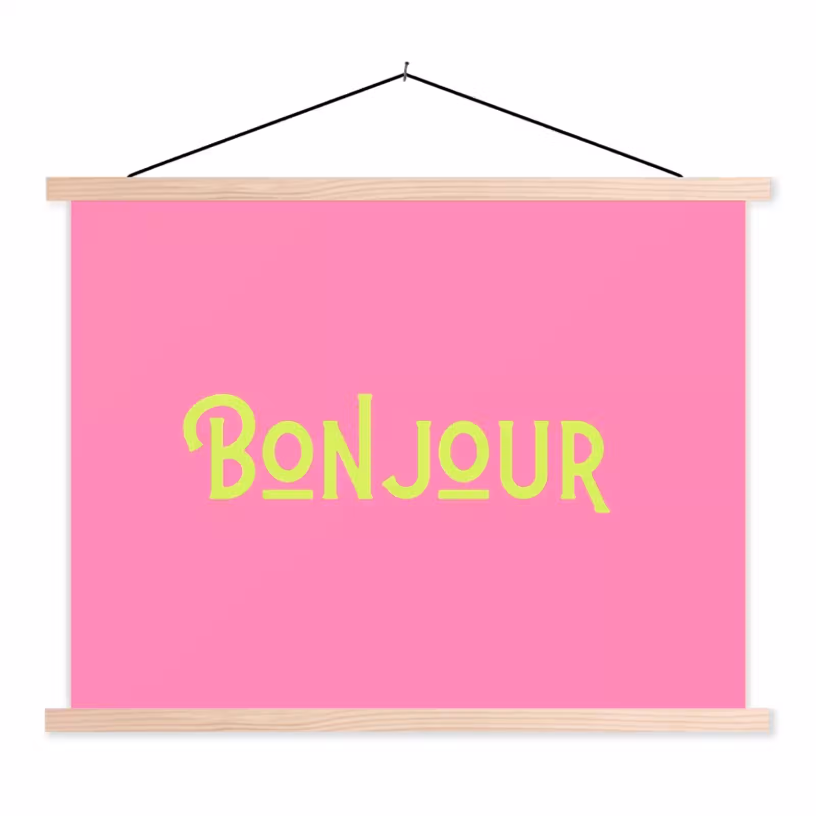 Schoolplaat - Roze - Groene Bonjour - art-deco — 1