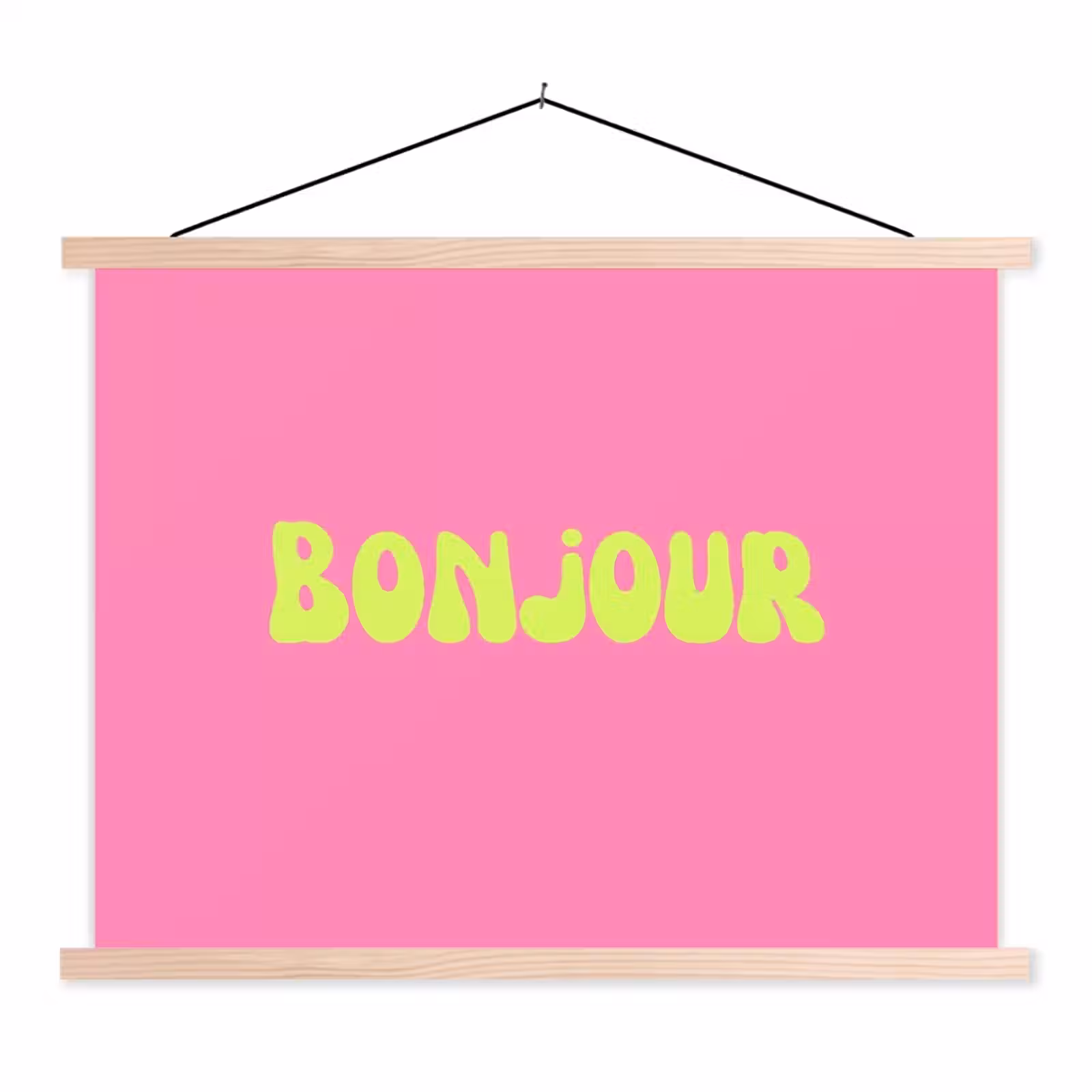 Schoolplaat - Roze - Groene bonjour - Organisch — 1