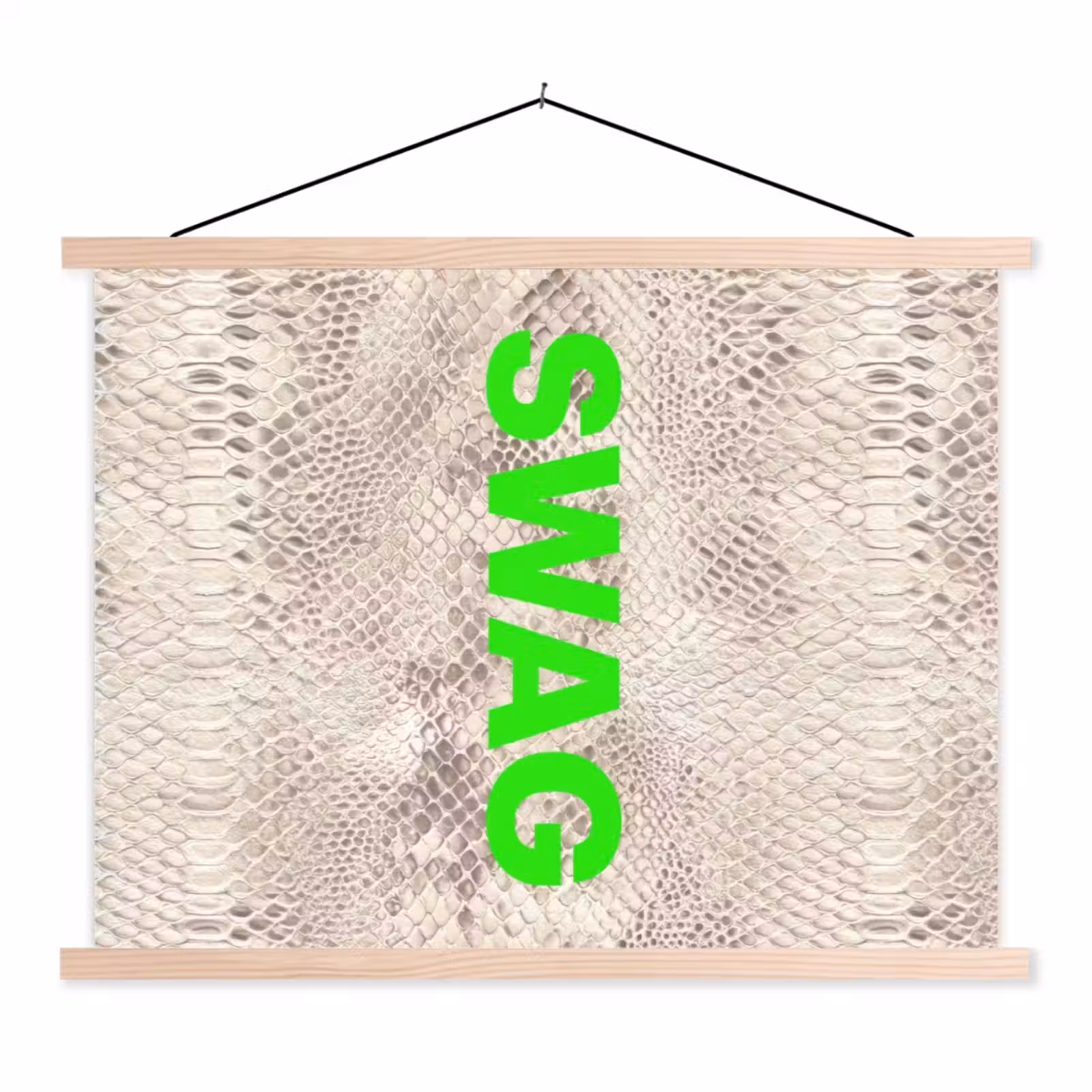 Schoolplaat - Slangenprint - SWAG - Neon - Groen — 1