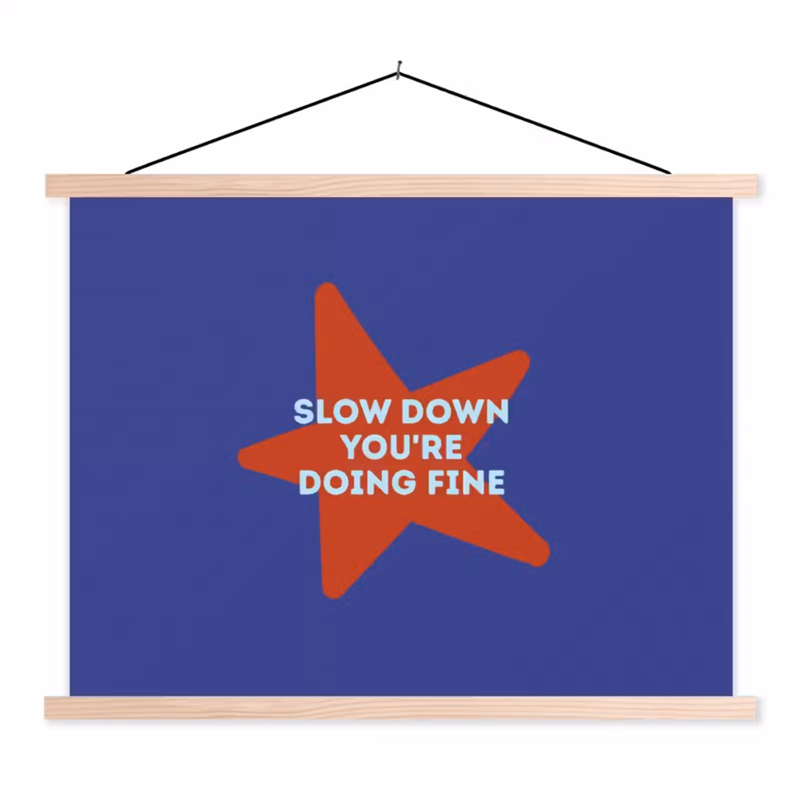 Schoolplaat - Slow down you're doing fine - Ster - Blauw — 1