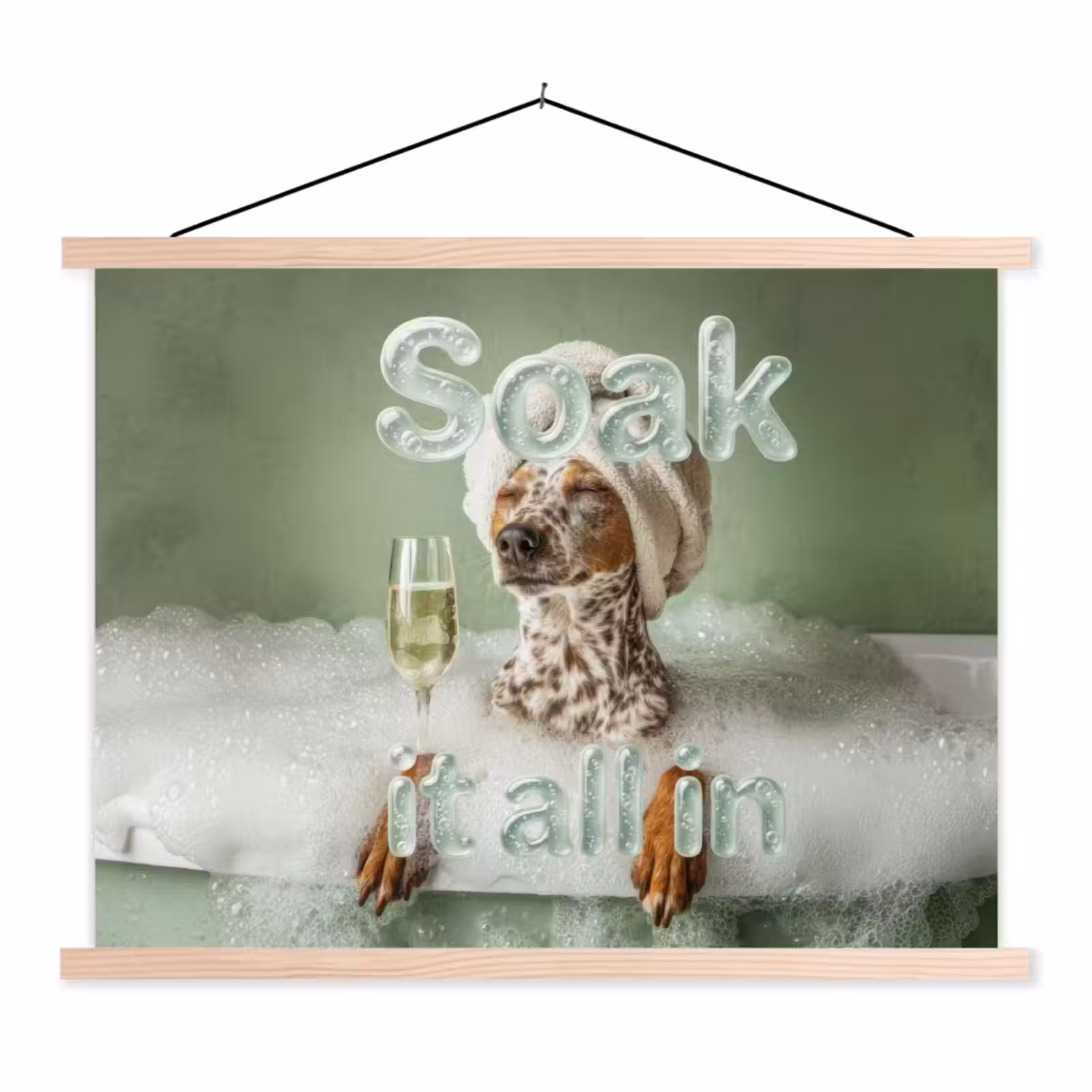 Schoolplaat - Soak it all in - Hond - Bad — 1