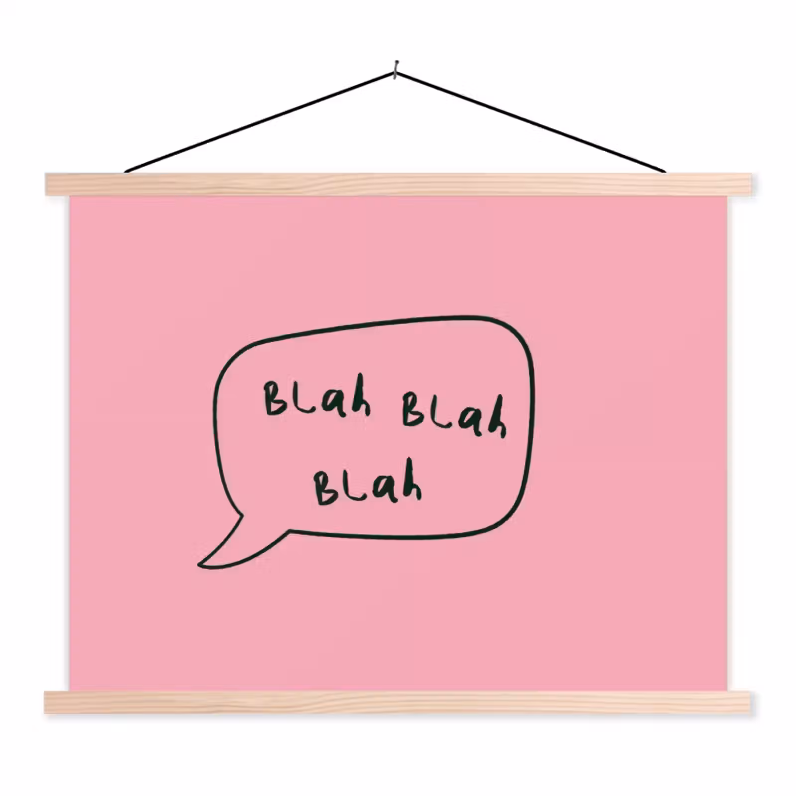 Schoolplaat - Tekstwolkje - BLAH BLAH BLAH - Roze — 1
