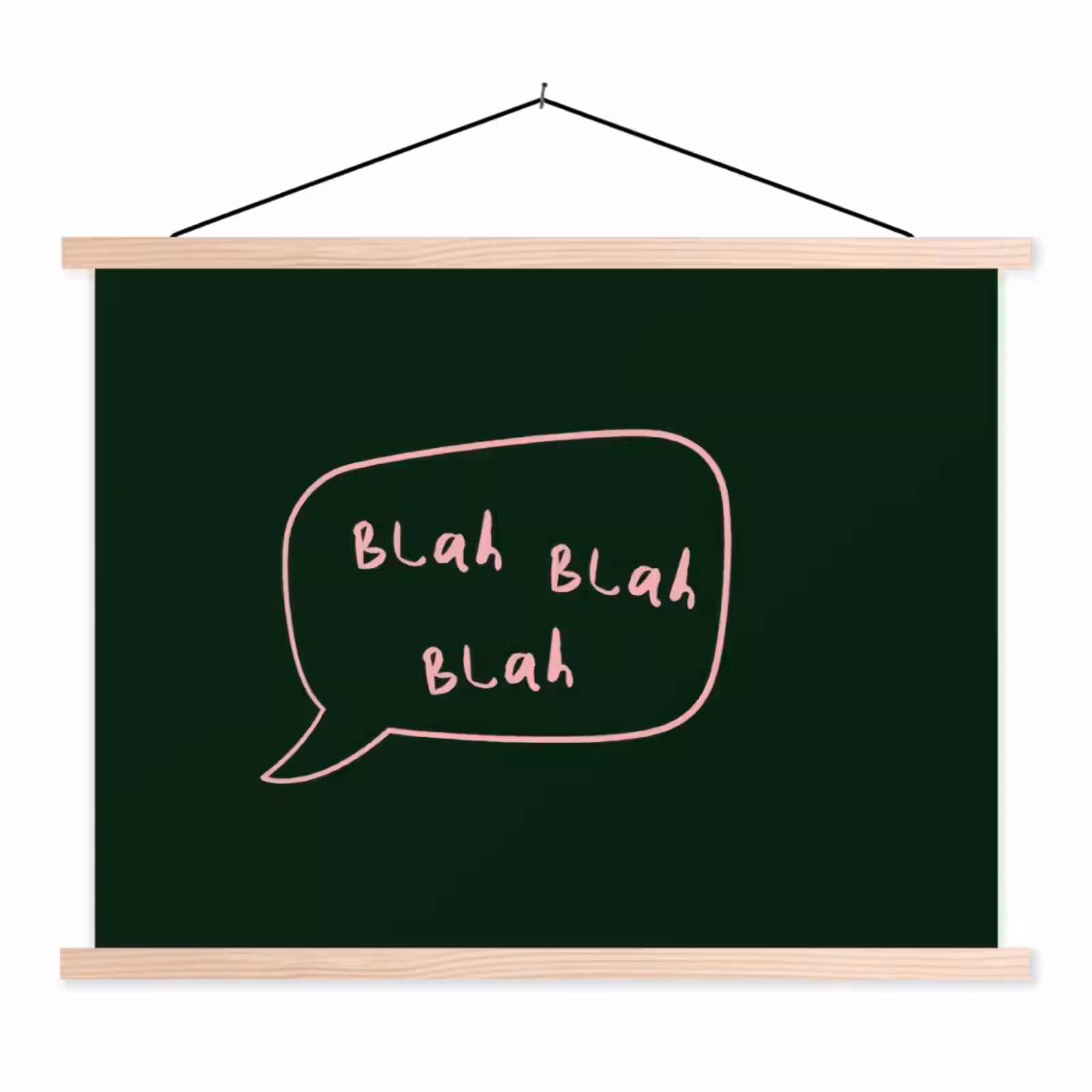 Schoolplaat - Tekstwolkje - Donkergroen - BLAH BLAH BLAH — 1