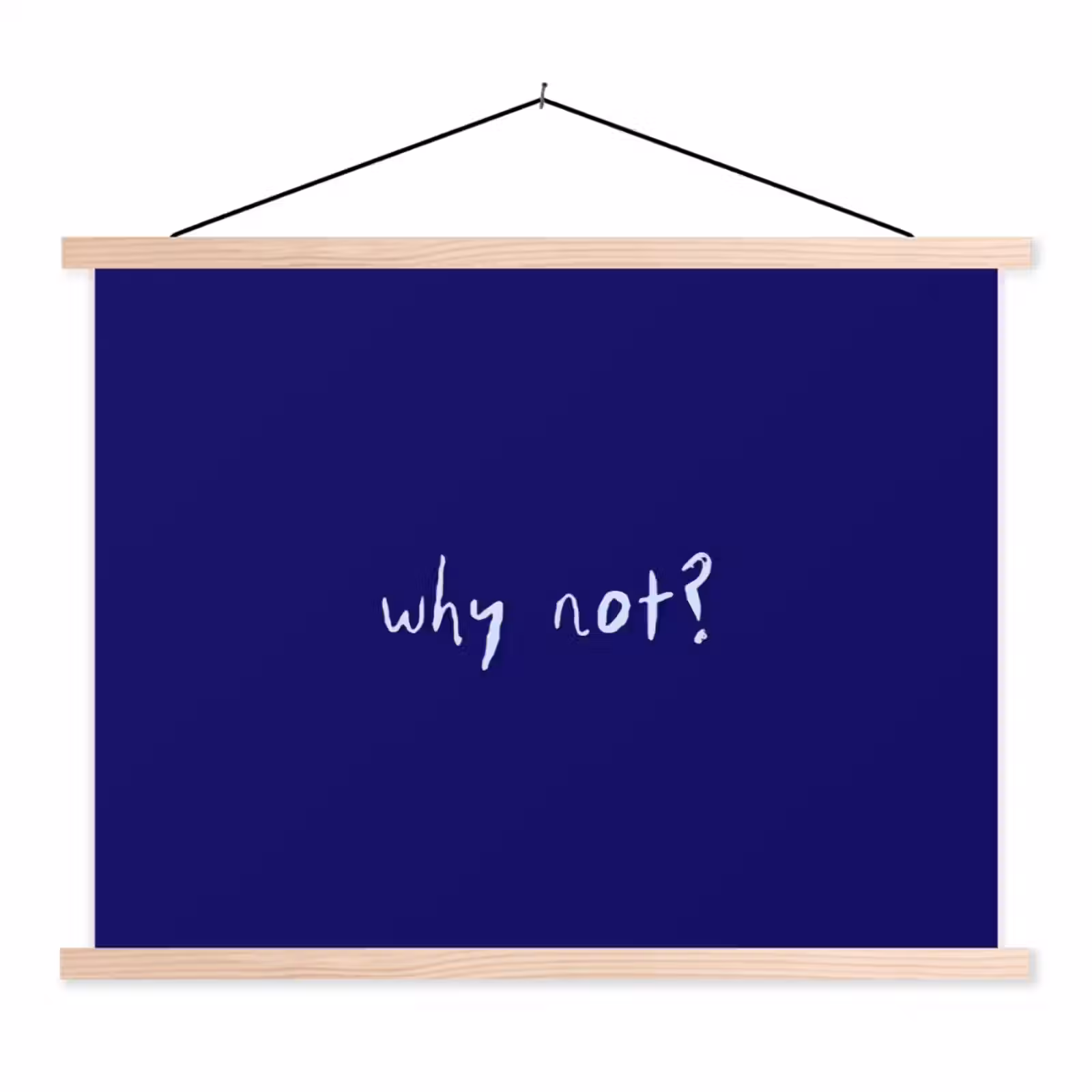 Schoolplaat - Why not - Blauw - Handgeschreven — 1