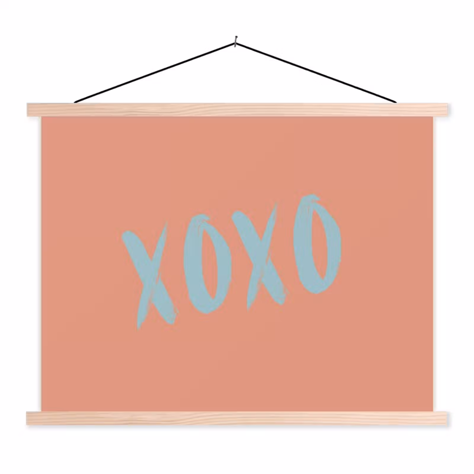 Schoolplaat - XOXO - Blauw - Perzikkleur — 1