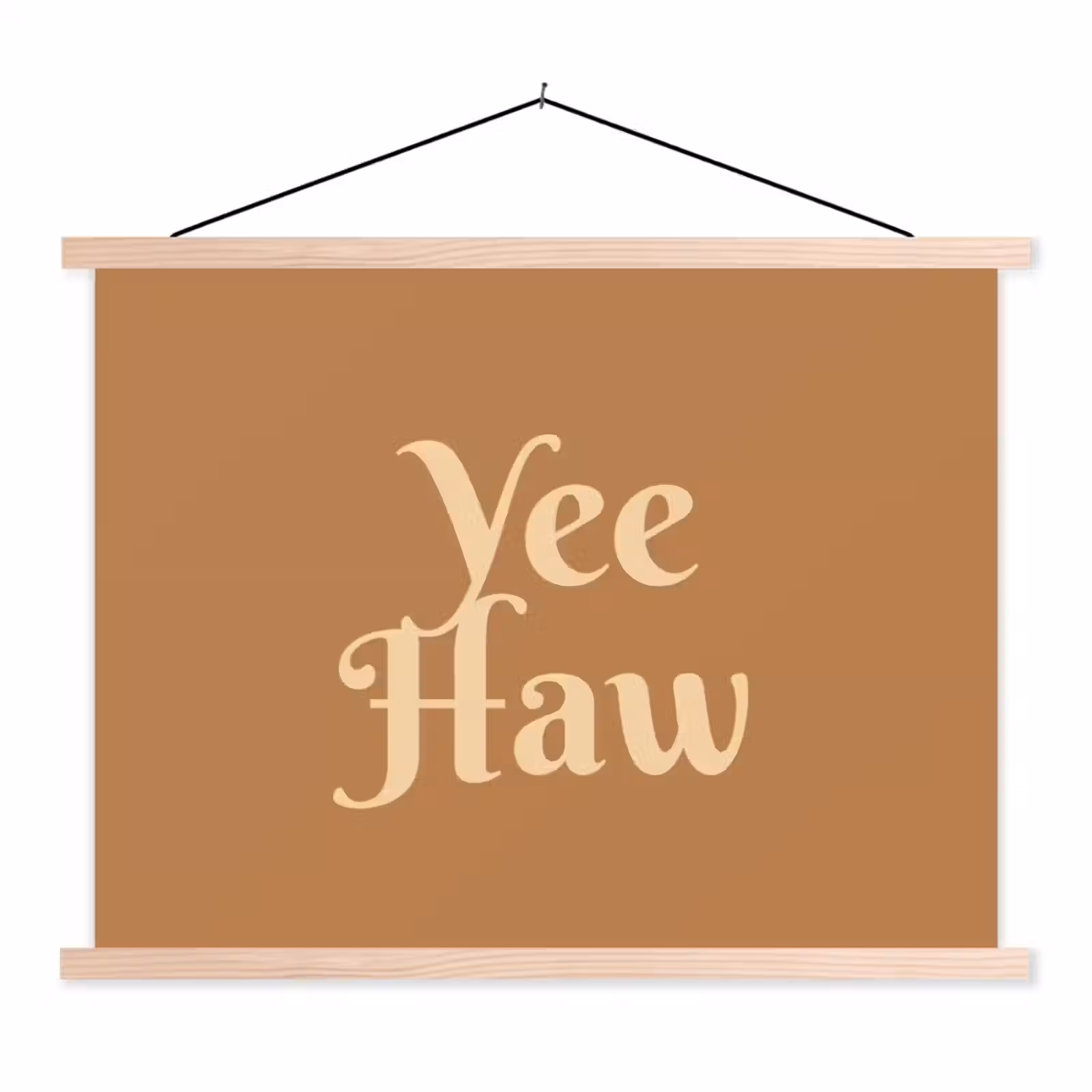 Schoolplaat - Yee haw - Bruin - Minimalistisch — 1