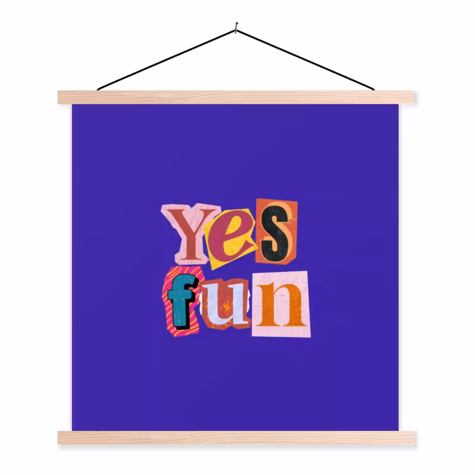 Schoolplaat - Yes fun - Kleurrijk - Collage-stijl — 1