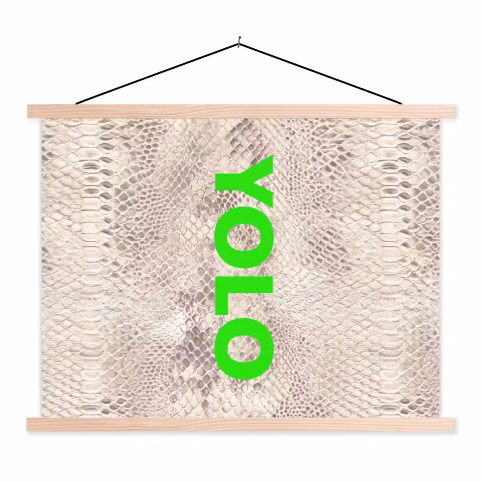 Schoolplaat - YOLO - Groen - Neon - Slangenprnt — 1