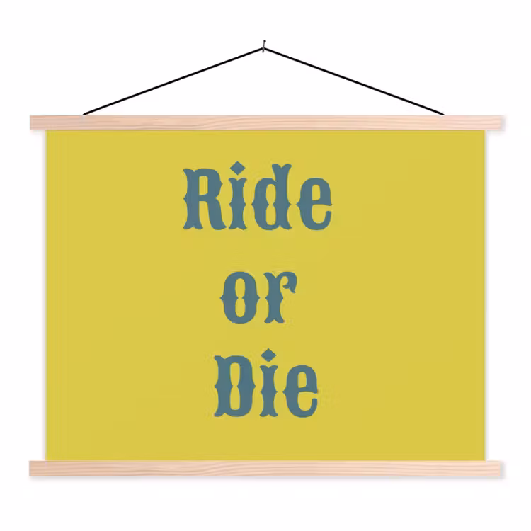 Schoolplaat - Ride or die - Geel - Blauw — 1