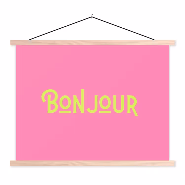 Schoolplaat - Roze - Groene Bonjour - art-deco — 1