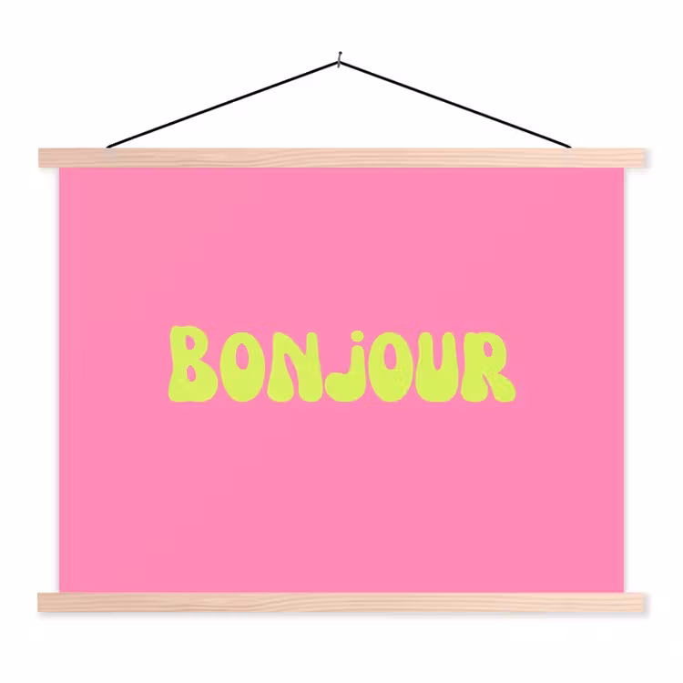Schoolplaat - Roze - Groene bonjour - Organisch — 1