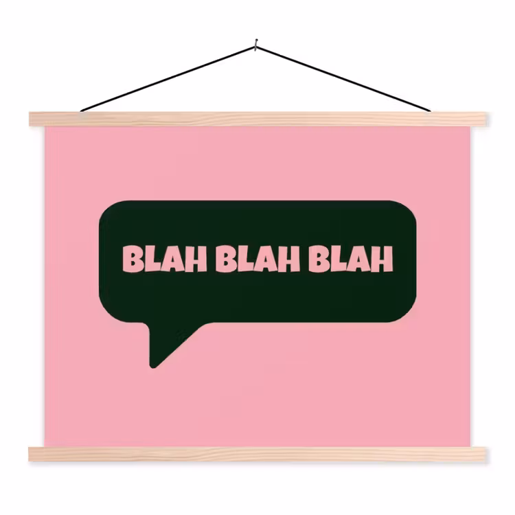 Schoolplaat - Roze - Tekstwolk - Groen - BLAH BLAH BLAH — 1