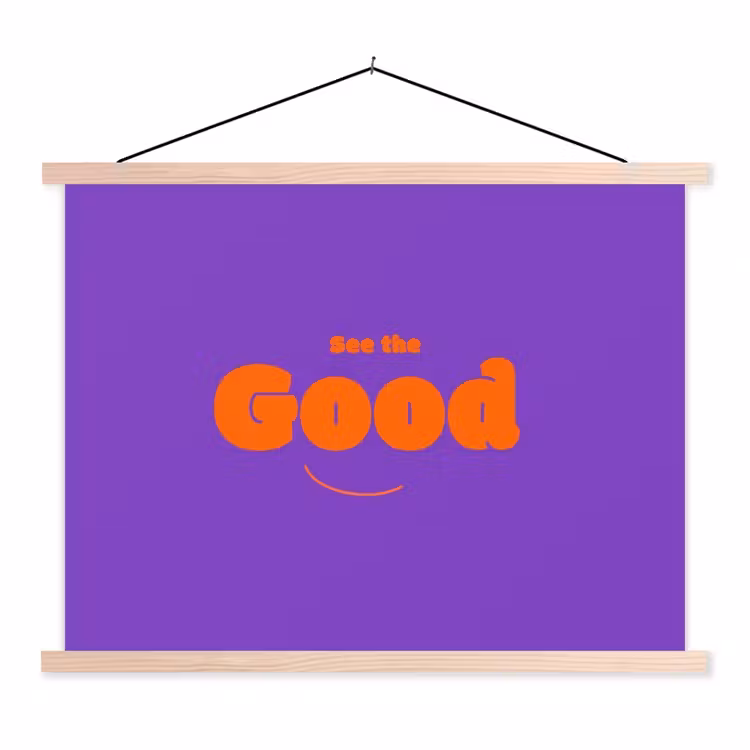 Schoolplaat - See the good - Oranje - Paars - Smiley — 1