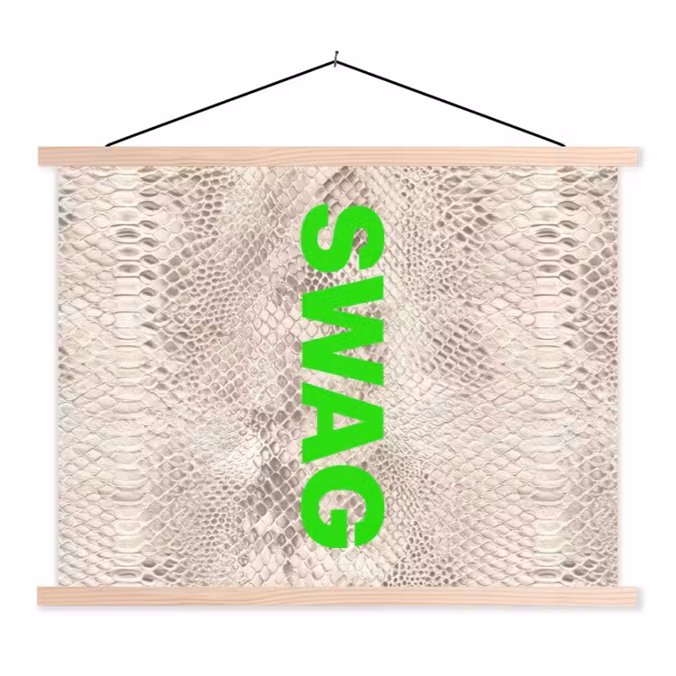 Schoolplaat - Slangenprint - SWAG - Neon - Groen — 1