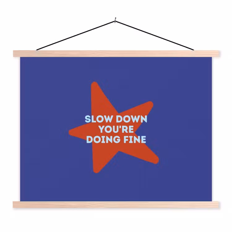 Schoolplaat - Slow down you're doing fine - Ster - Blauw — 1