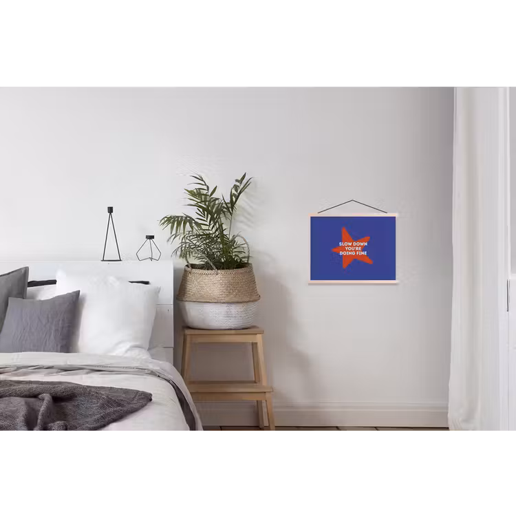 Schoolplaat - Slow down you're doing fine - Ster - Blauw — 2