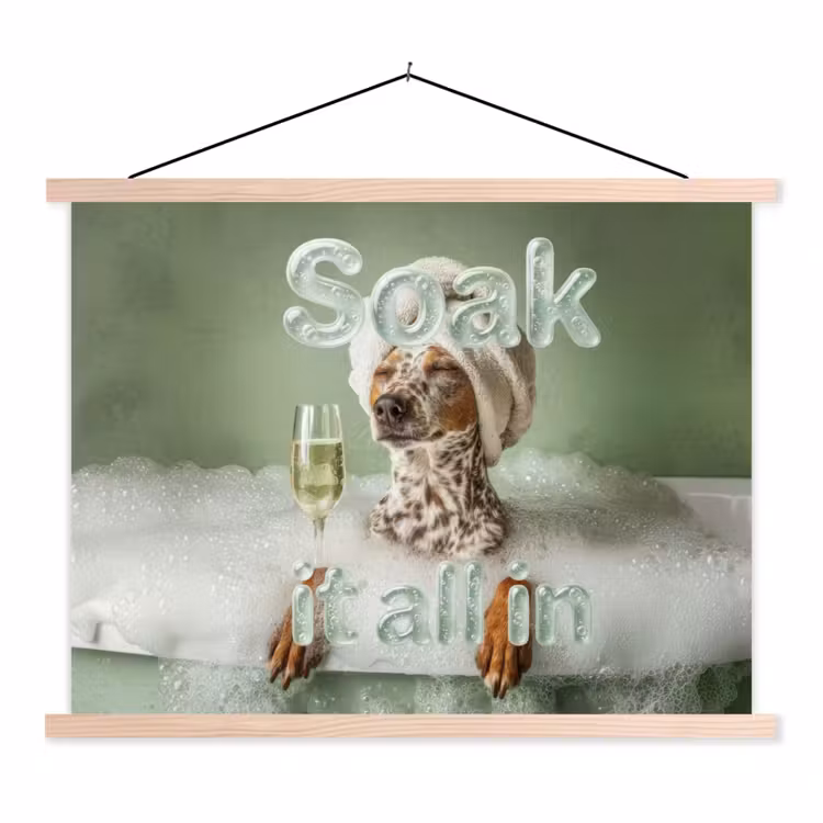Schoolplaat - Soak it all in - Hond - Bad — 1