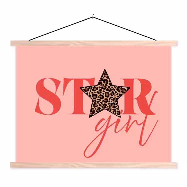 Schoolplaat - Star girl - Roze - Panter - Ster — 1