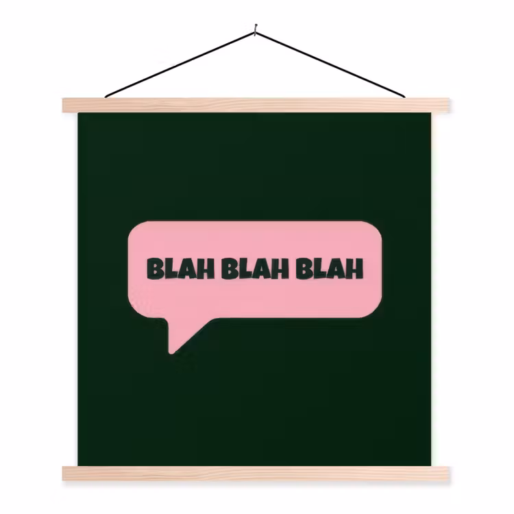 Schoolplaat - Tekstwolk - BLAH BLAH BLAH - Roze — 1
