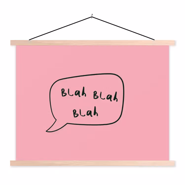 Schoolplaat - Tekstwolkje - BLAH BLAH BLAH - Roze — 1