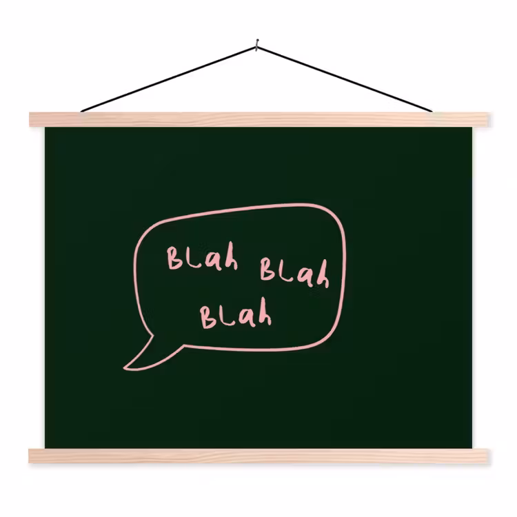 Schoolplaat - Tekstwolkje - Donkergroen - BLAH BLAH BLAH — 1