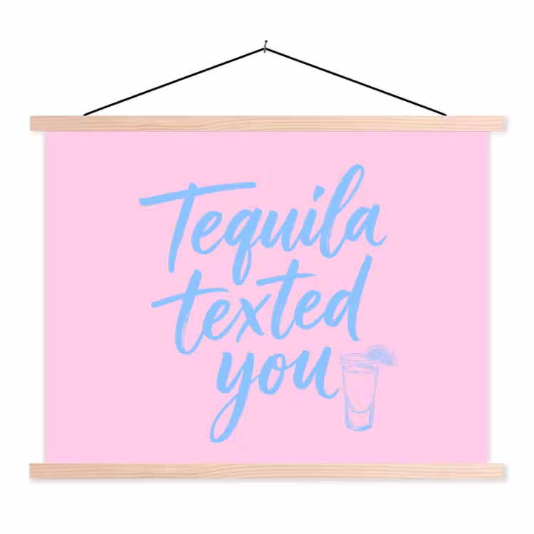 Schoolplaat - Tequila texted you - Roze - Blauw — 1