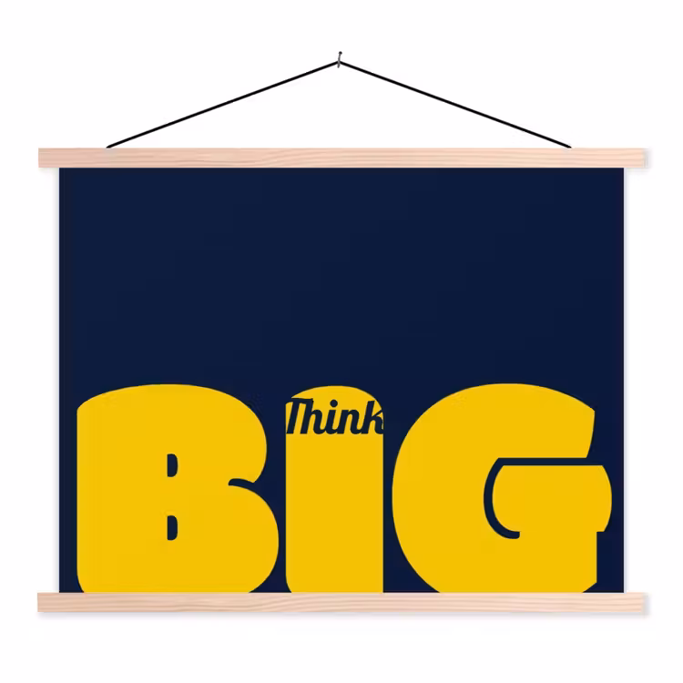 Schoolplaat - Think big - Blauw - Geel — 1